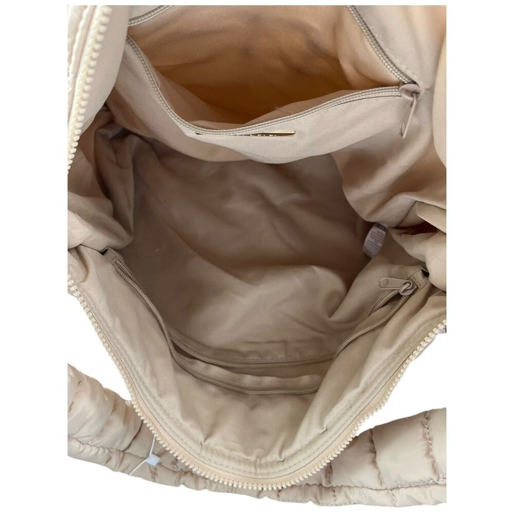 Street Level Cleo Ivory large quilted nylon puffer tote bag NWT & dust bag - Picture 7 of 10